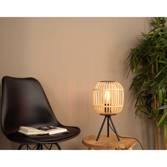 EGLO Bordesley Tafellamp - E27 - 40 cm - Zwart|Natuur