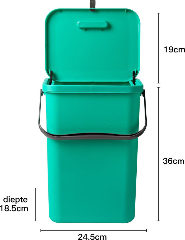 Homra Wall-Up inbouw prullenbak set - 8L + 12L - Rood & Groen