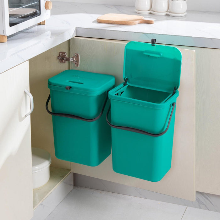 Homra Wall-Up inbouw prullenbak set - 8L + 12L - Rood & Groen