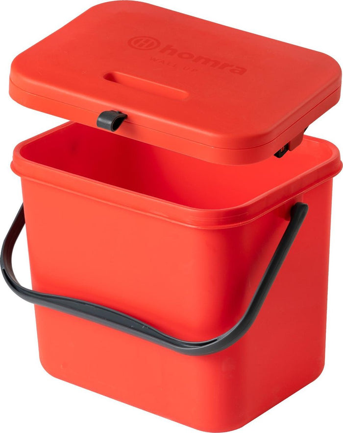 Homra Wall-Up inbouw prullenbak - 8L - Rood