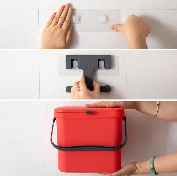 Homra Wall-Up inbouw prullenbak - 8L - Rood