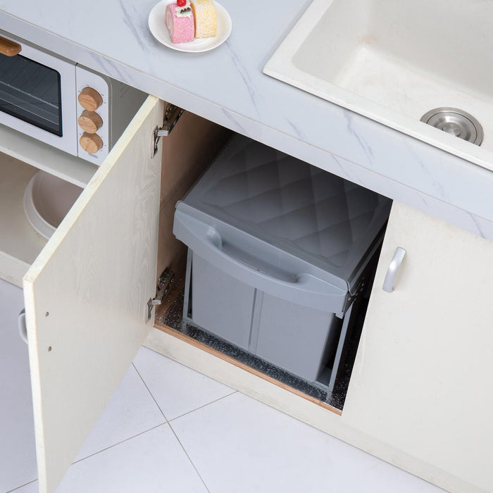 Homra Slide Inbouw Prullenbak - 2 vakken - 40L - Grijs
