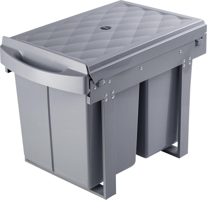Homra Slide Inbouw Prullenbak - 2 vakken - 40L - Grijs