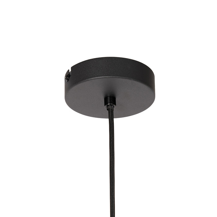 QAZQA Art Deco hanglamp zwart met amber glas - Bizle