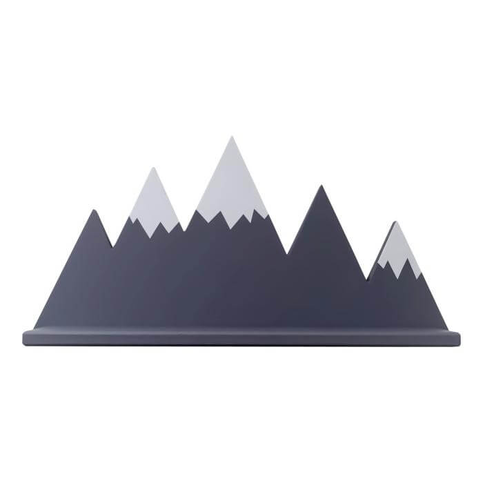 2 houten wandplanken bergen | Mountie planken kinderkamer - grijs|wit