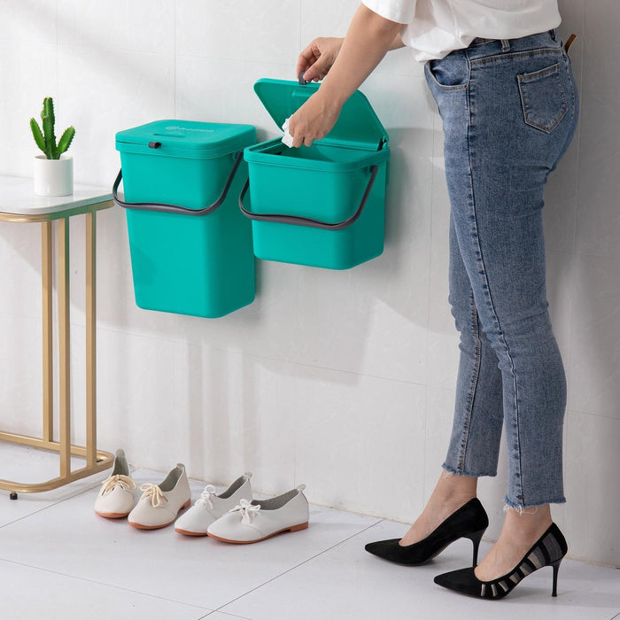 Homra Wall-Up inbouw prullenbak - 8L - Groen