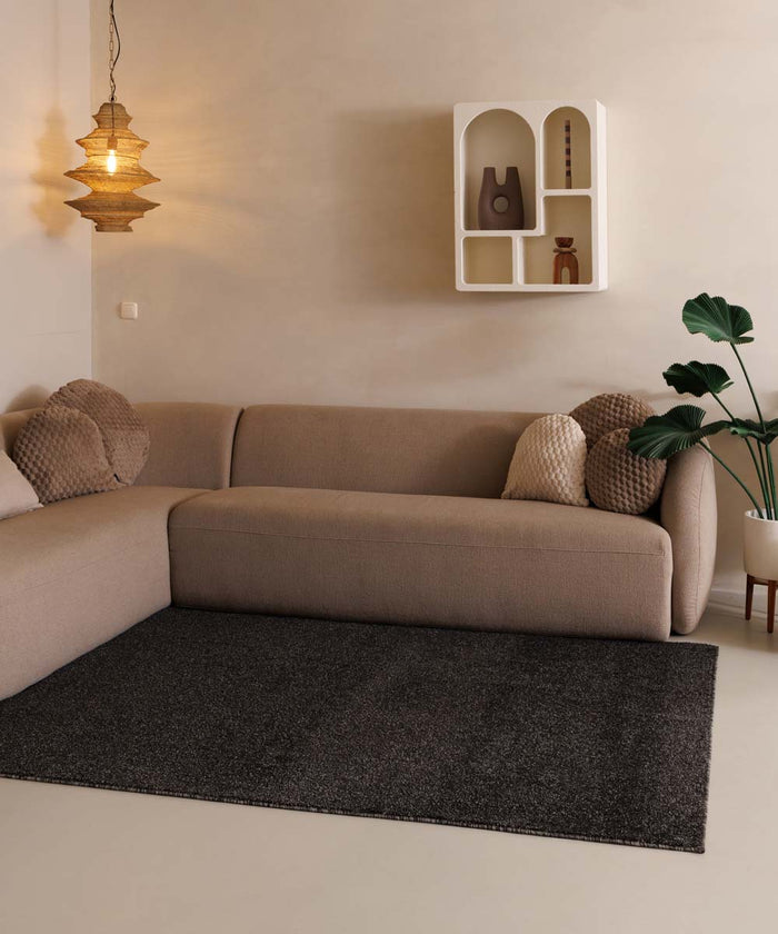 Tapeso Laagpolige loper - Fine antraciet - 80x200 cm