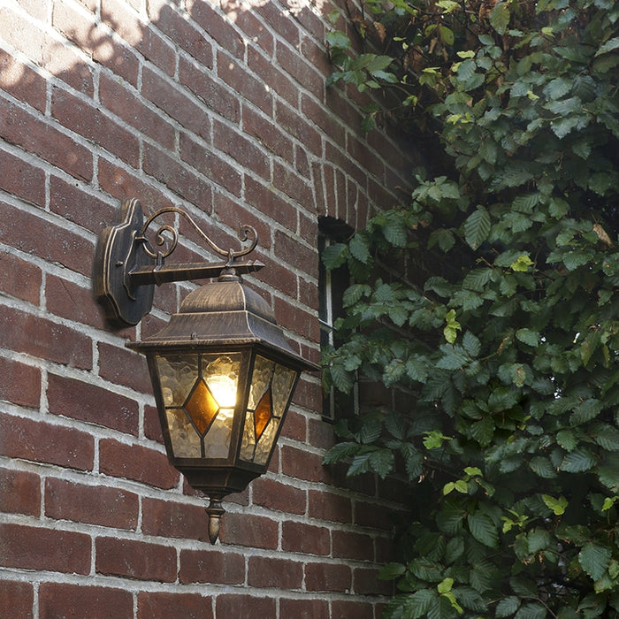 QAZQA Smart vintage buiten wandlantaarn brons incl. Wifi A60 -