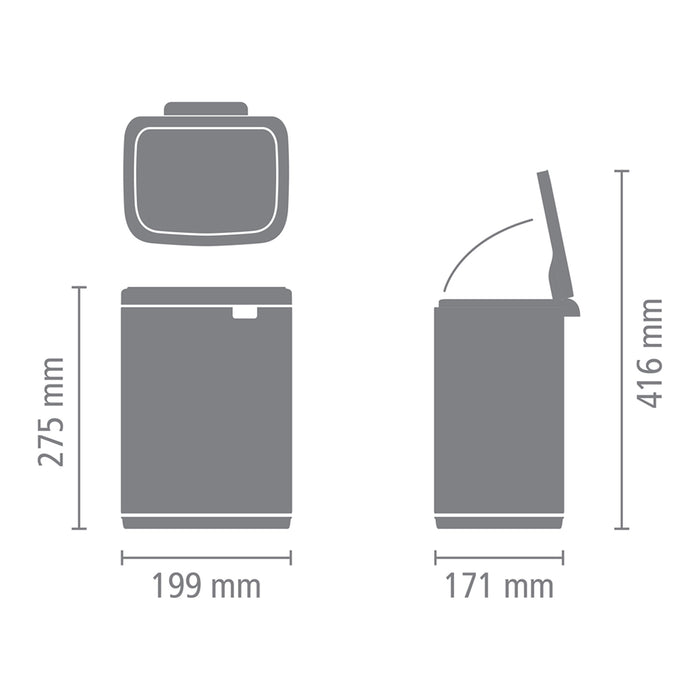 Brabantia Bo Afvalemmer 4 L - Platinum