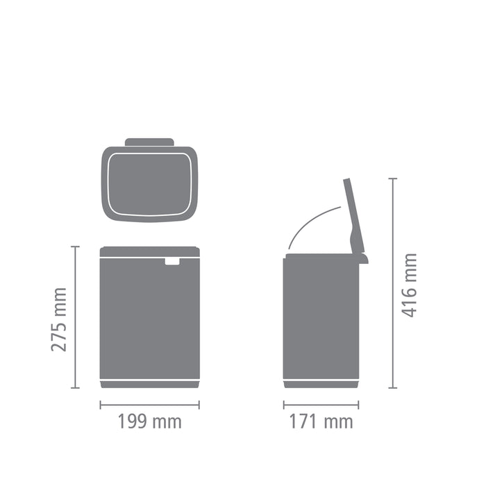 Brabantia Bo Afvalemmer 4 L - Brilliant Steel