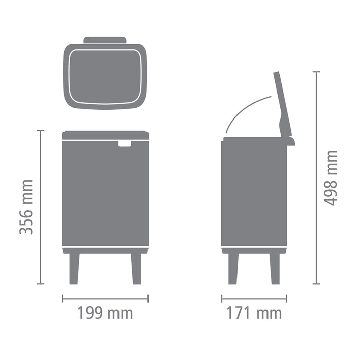 Brabantia Bo Hi Afvalemmer 4 L - Platinum
