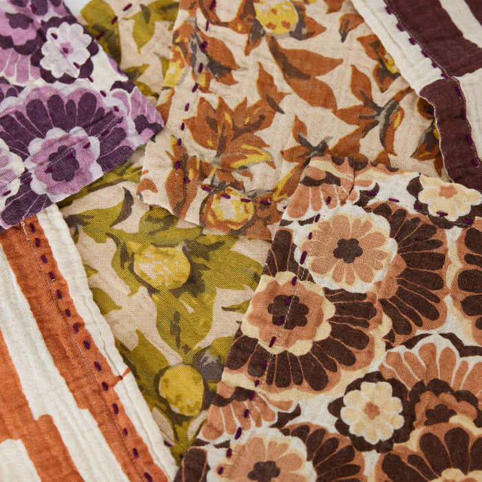 HKliving Floral Burgundy Servetten - Set van 2