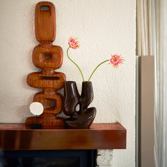 HKliving Organic Vaas - Maat L - Espresso