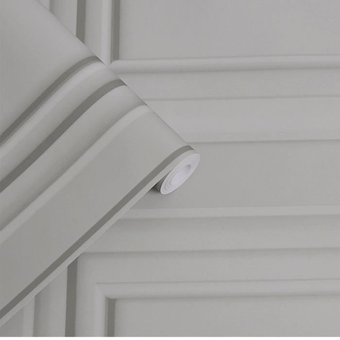 Laura Ashley - Vliesbehang - Redbrook Wood Panel Pale Steel - 10mx52cm