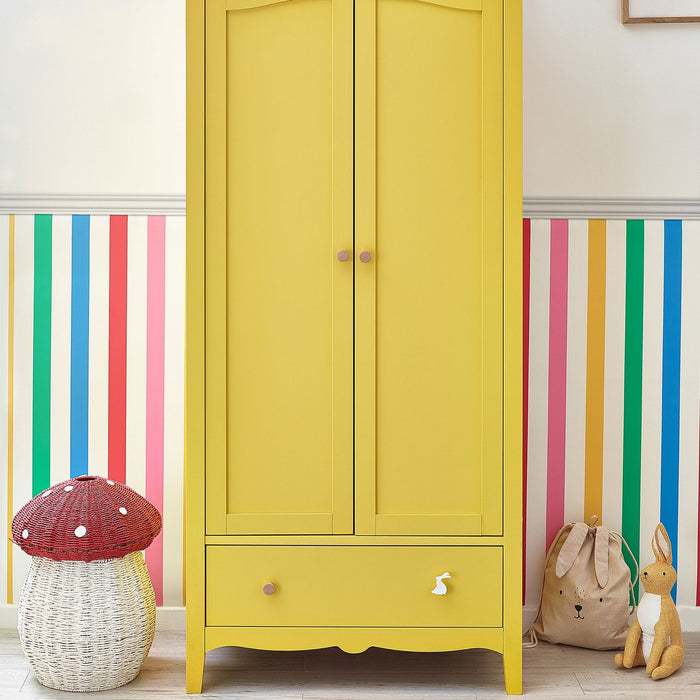 Joules - Vliesbehang - Country Critters Chunky Stripe Rainbow -