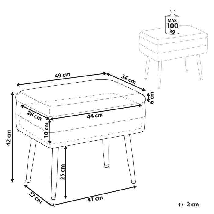 Beliani - ODESSA - Bankje - Bordeaux - Fluweel