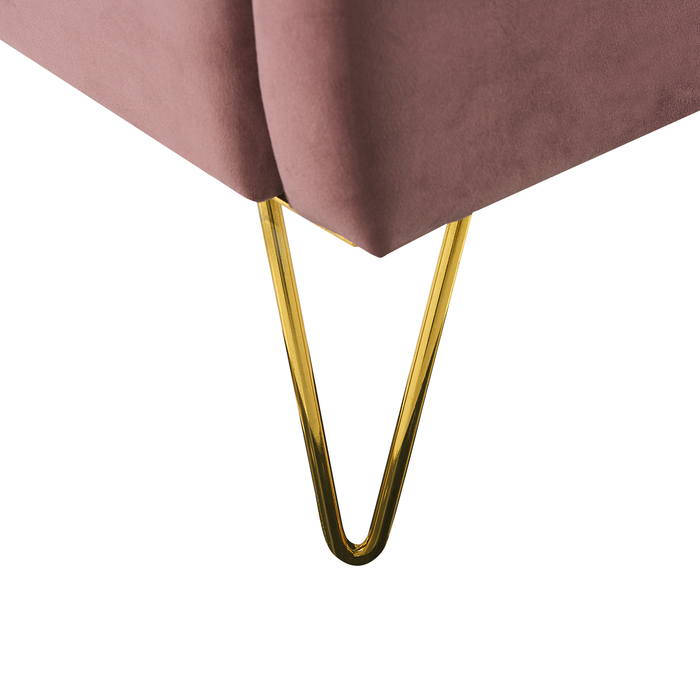 Beliani - AMBILLOU - Tweepersoonsbed - Roze - 160 x 200 cm - Fluweel