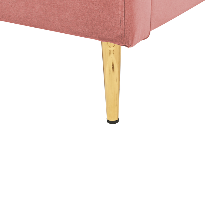 Beliani - CHALEIX - Tweepersoonsbed - Perzik - 160 x 200 cm - Fluweel