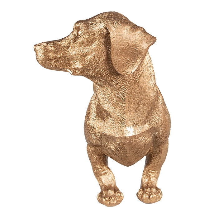 Clayre & Eef Keukenrolhouder Hond 46x15x23 cm Goudkleurig Zwart
