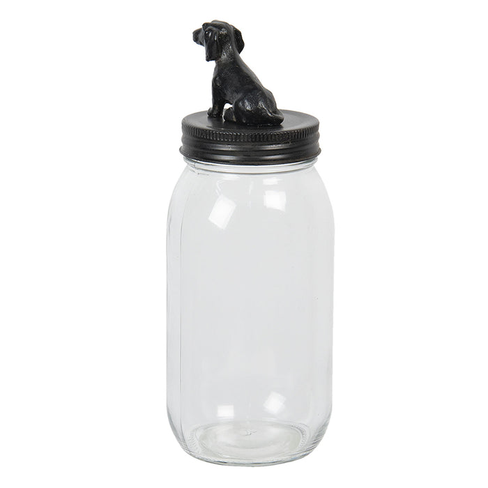 Clayre & Eef Voorraadpot Ø 8x22 cm Glas Hond