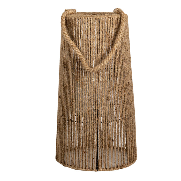 Clayre & Eef Windlicht  40 cm Bruin Jute Rond Kaarsenhouder