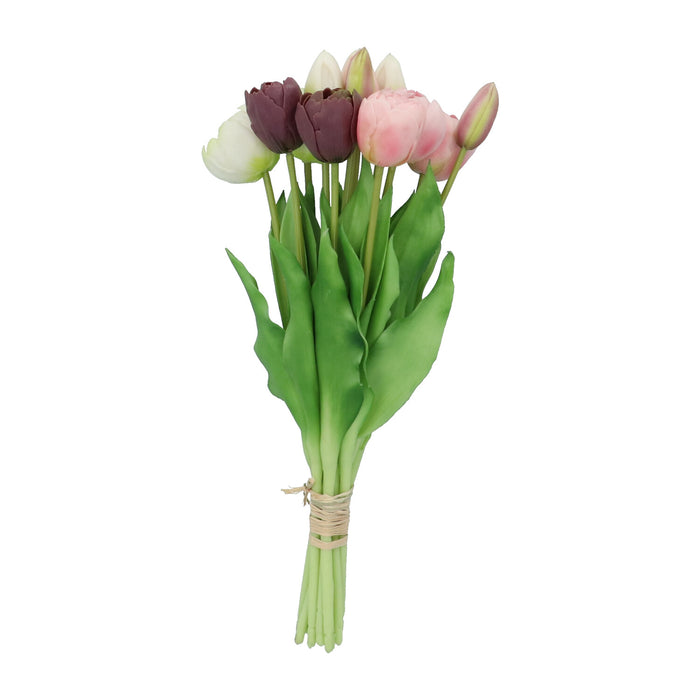 Kopu® Kunstbloemen bos Tulpen Mix 12 stuks 39 cm - Roze