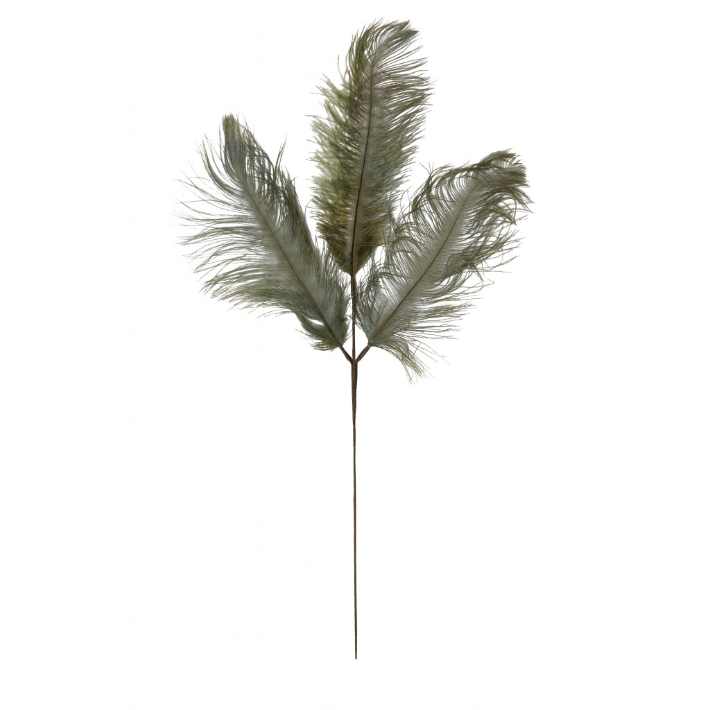 Light & Living Kunsttak Veer - Groen - Veren - 30x59x1cm (BxHxD)