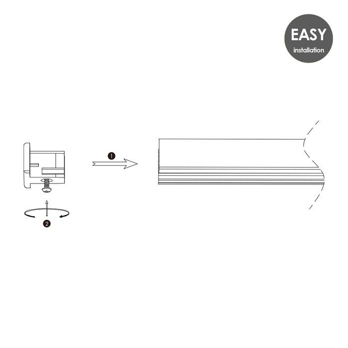 Railverlichting onderdeel eind kap 2.5|2.5|3.5cm | Zwart | Accessoires