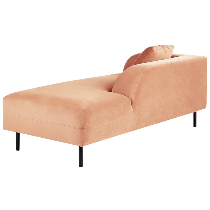 Beliani - LE CRAU - Chaise longue - Perzik - Linkerzijde - Fluweel