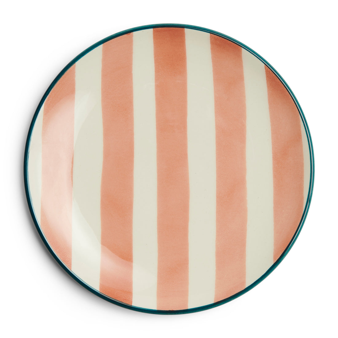 Riviera Maison Ontbijtbord gestreept - Ravello - Roze - Keramiek