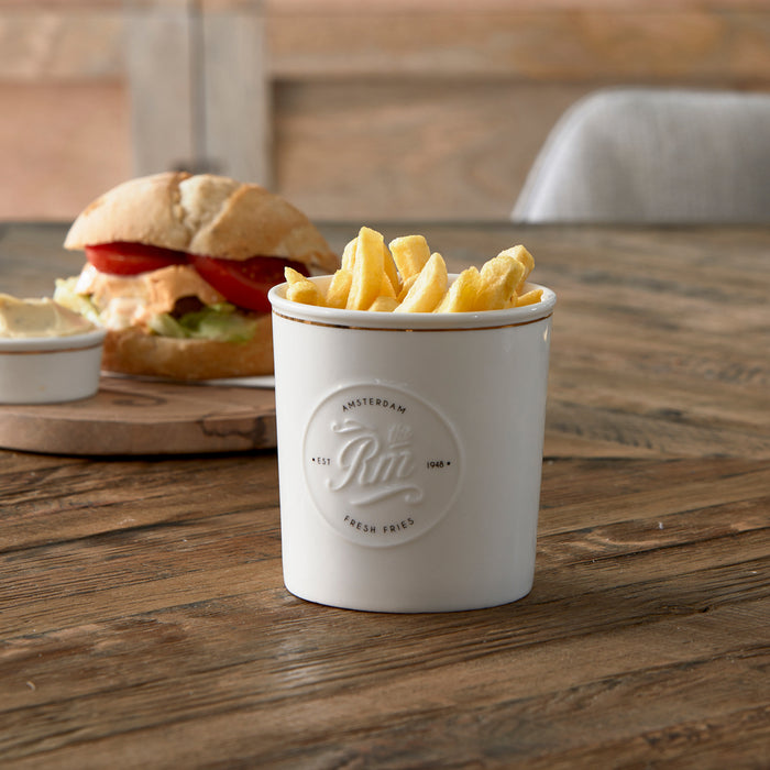 Riviera Maison Frietbakje, Serveerschaal Patat - Fresh Fries - Wit