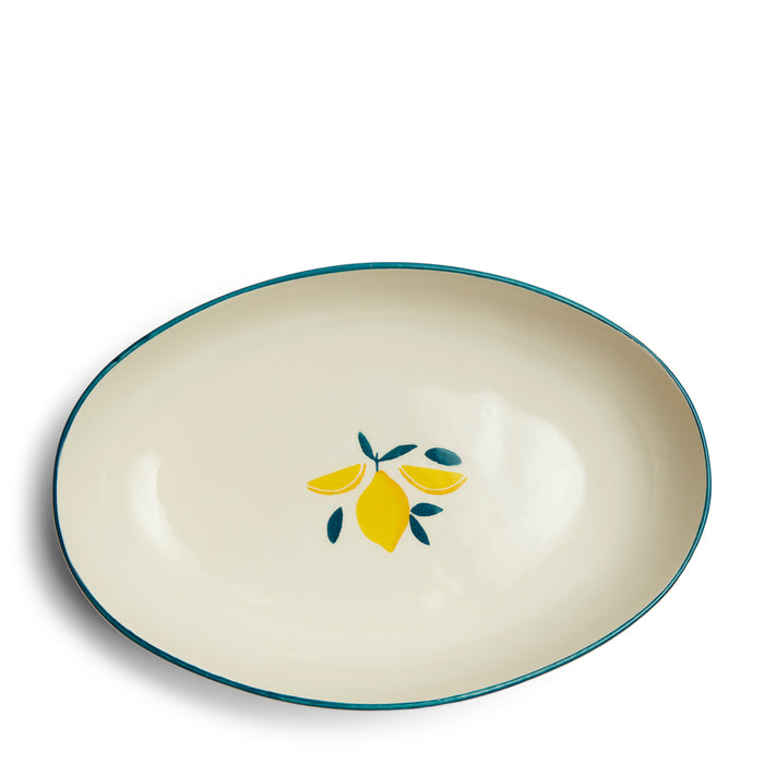 Riviera Maison Serveerschaal met citroen - Ravello - Wit - Keramiek