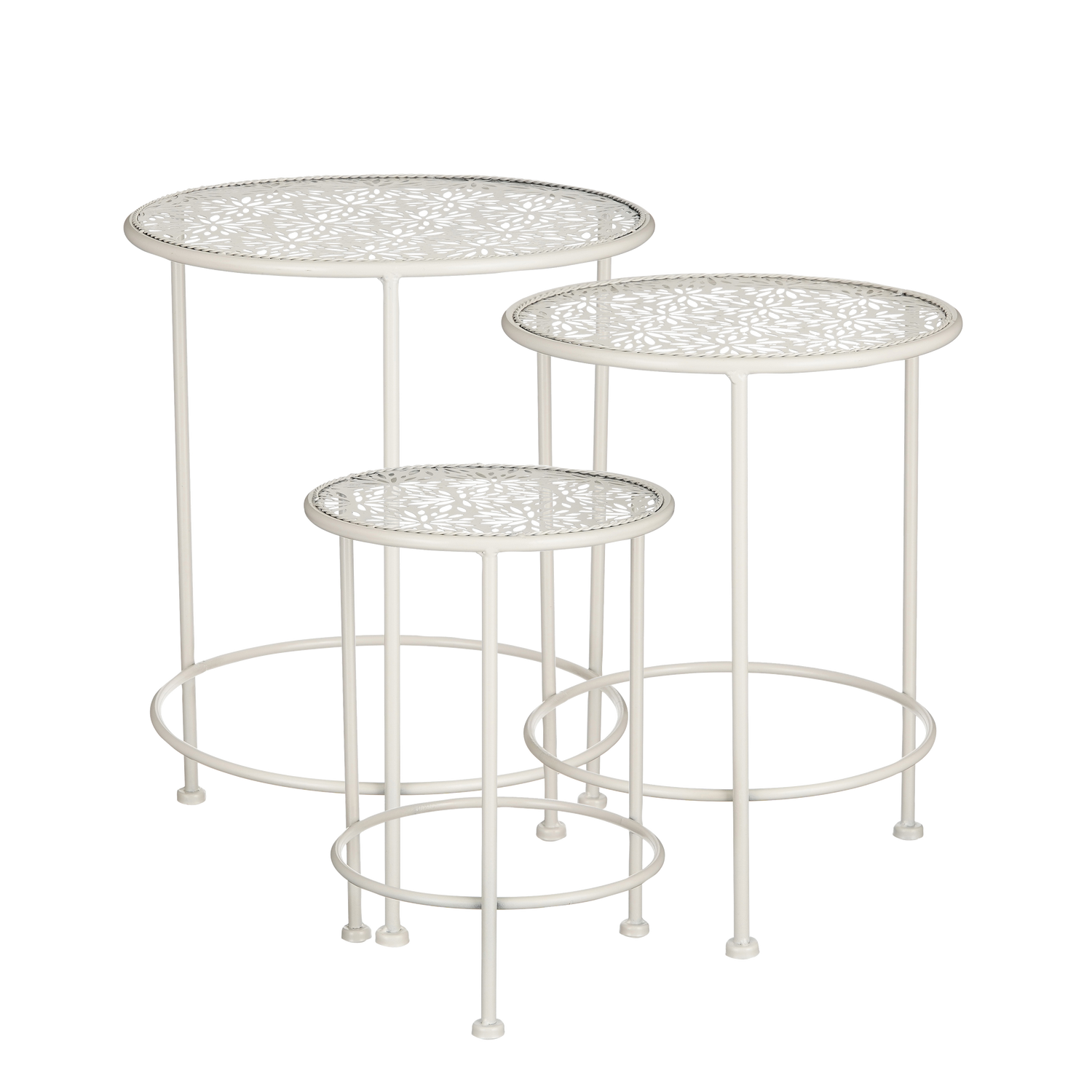 Mica Decorations Tierra Bijzettafel voor Buiten - Set van 3 - Beige