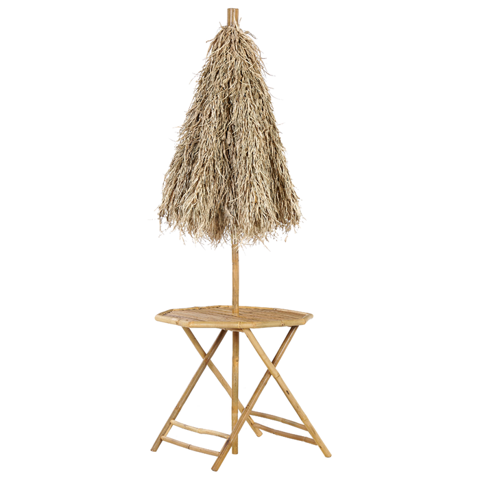 Beliani-MOLISE -Tuintafel-Lichte houtkleur-85 x 85 cm-Bamboehout
