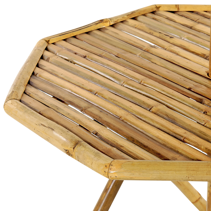 Beliani-MOLISE -Tuintafel-Lichte houtkleur-85 x 85 cm-Bamboehout