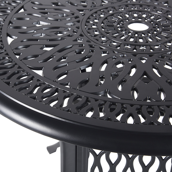 Beliani - ANCONA - Tuintafel - Zwart - 90 x 90 cm - Aluminium