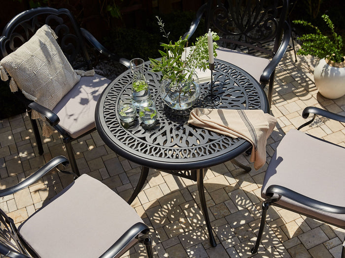 Beliani - ANCONA - Tuintafel - Zwart - 90 x 90 cm - Aluminium