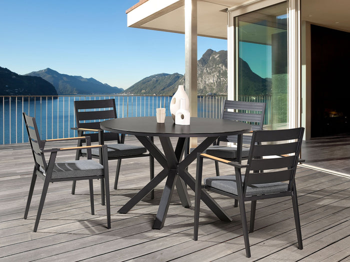 Beliani - MALETTO - Ronde eettafel - Zwart - 120 cm - Aluminium