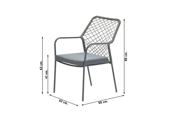 Garden Impressions Dido dining tuinstoel - Black|Mystic Grey