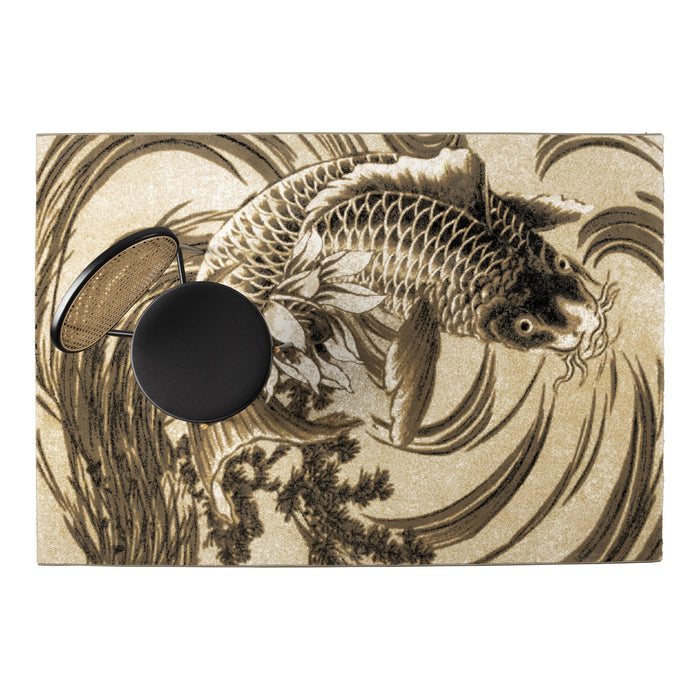 Bold Monkey The Legend Of Koi vloerkleed 160x230 beige|zwart grijs