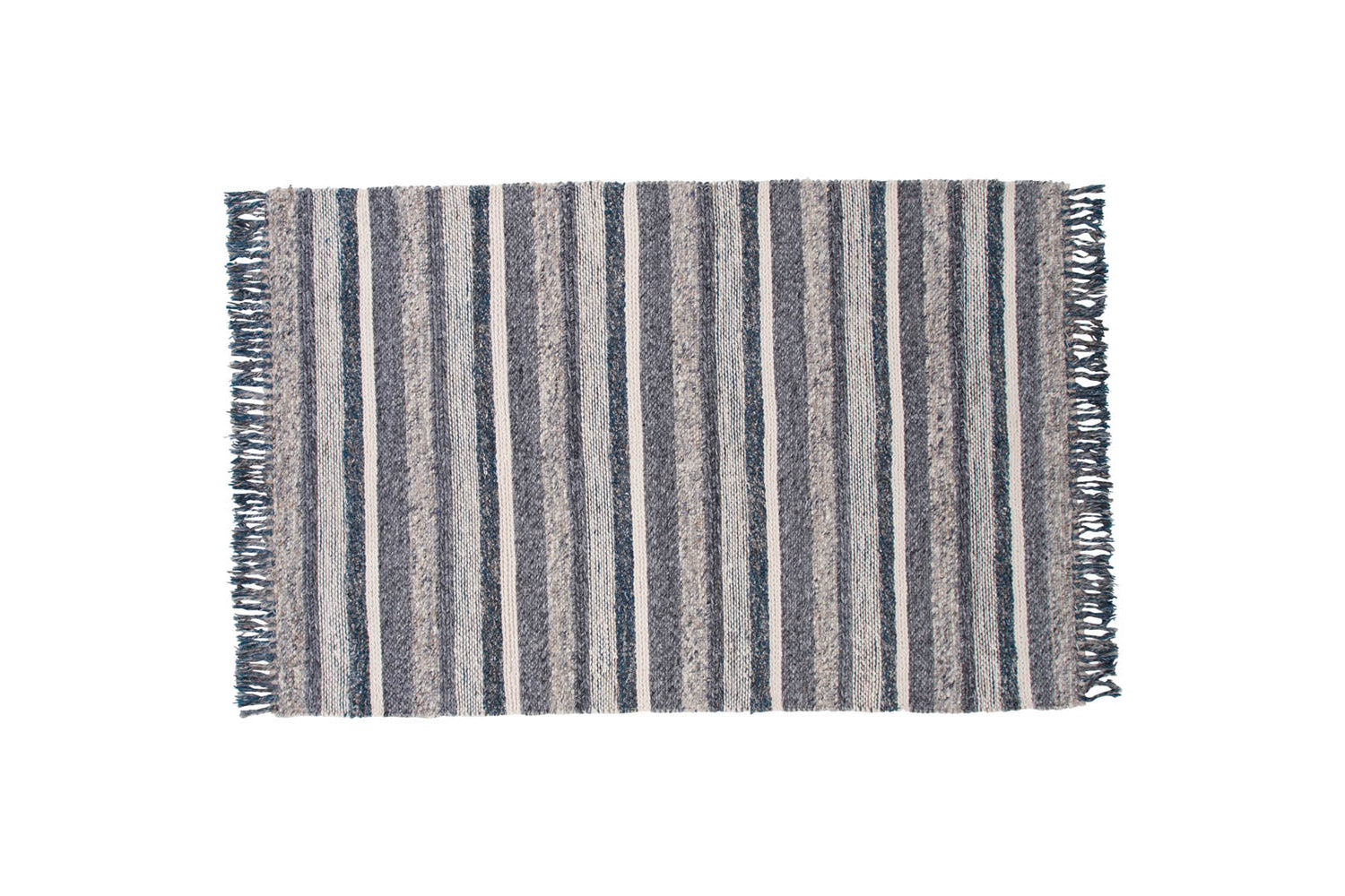 Hioshop Agra vloerkleed 240x170 cm wol blauw, grijs.