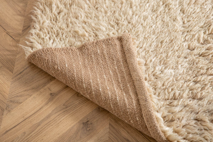 Hioshop Leiko vloerkleed 300x200 cm wol beige.