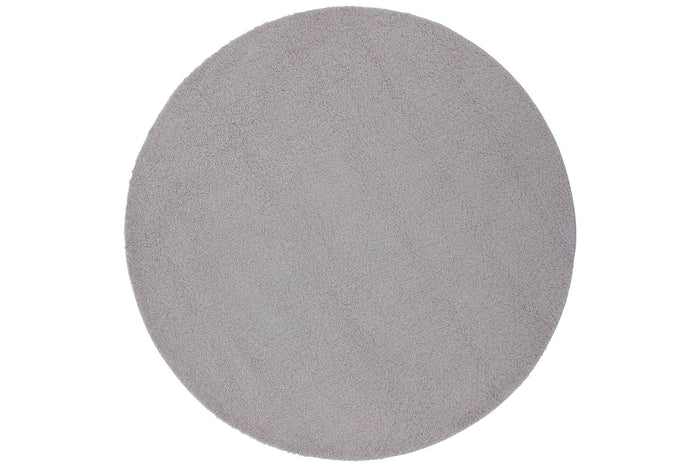 Hioshop Teddy vloerkleed Ø200 cm polyester grijs.