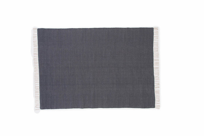 Hioshop Panipat vloerkleed 240x170 cm katoen donkergrijs.