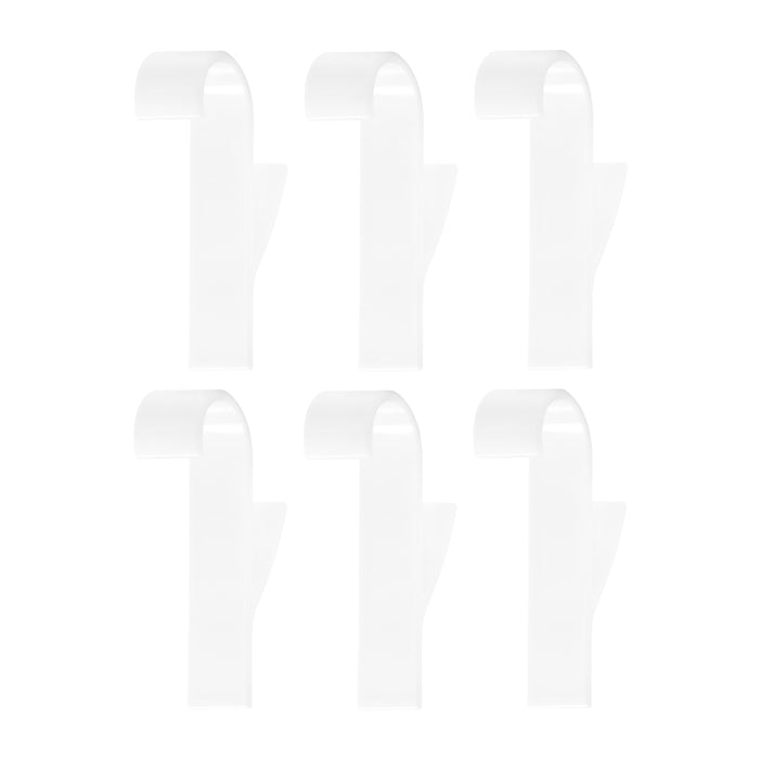 QUVIO Handdoekhouder plastic haakje - set van 6 - Wit