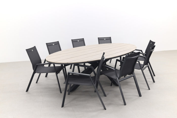 Hartman Napoli Xerix stapelbaar|Edison 280x140 tuinset ovaal