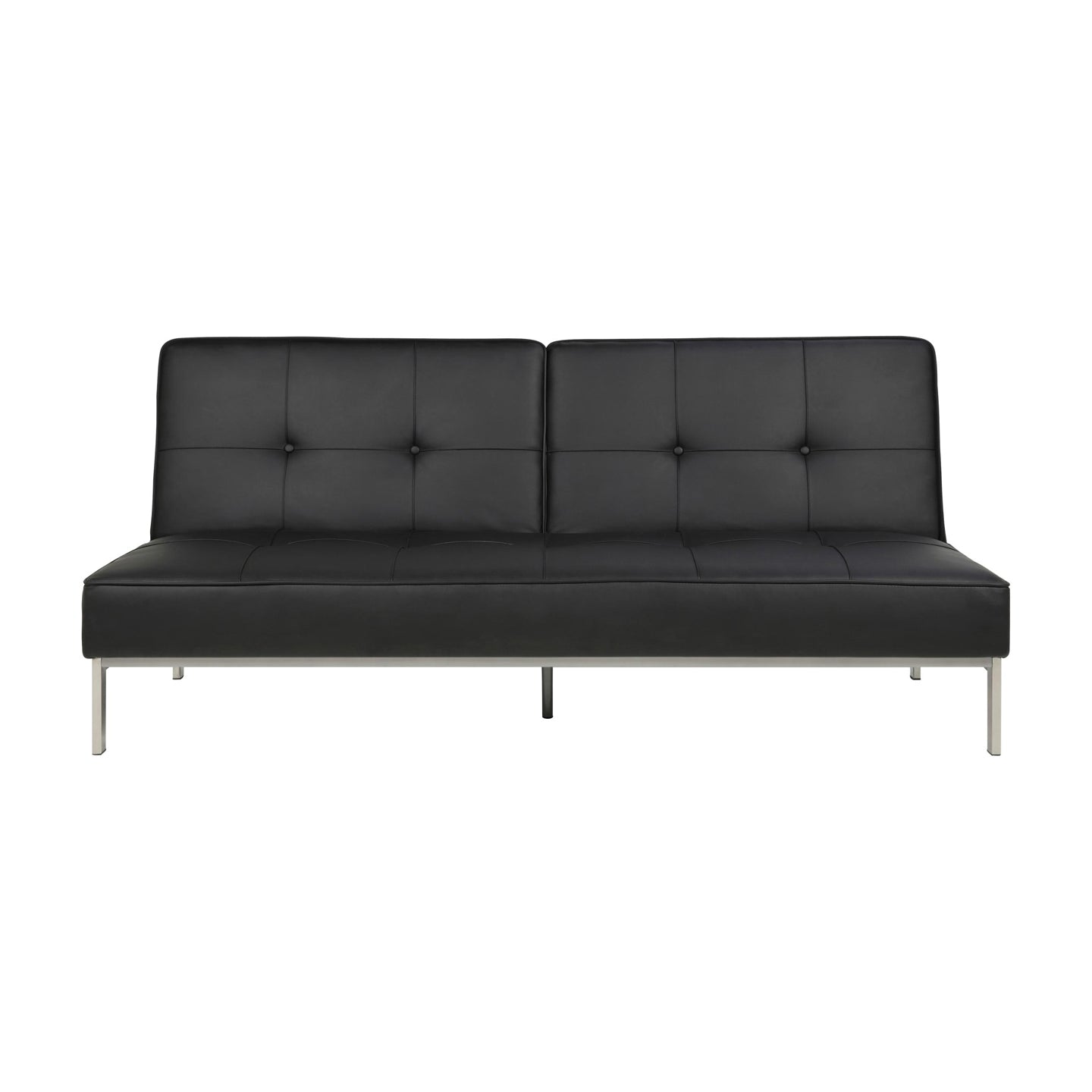 Hioshop Slaapbank Per zwart lederlook.