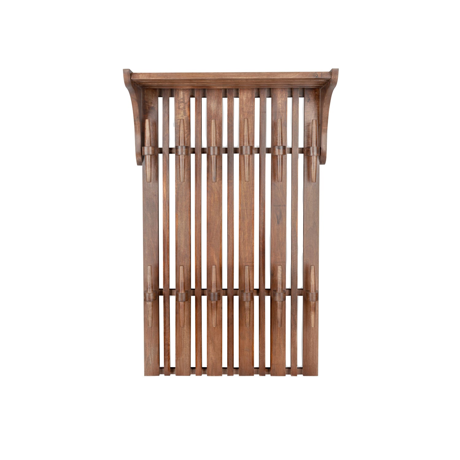 Dutchbone Jakub Wandkapstok met Plank Hout Walnoot Bruin