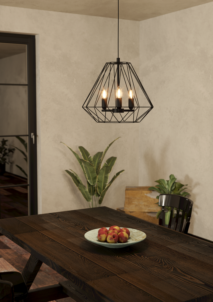 EGLO Tarle Hanglamp - E14 - Ø 44,5 cm - Zwart