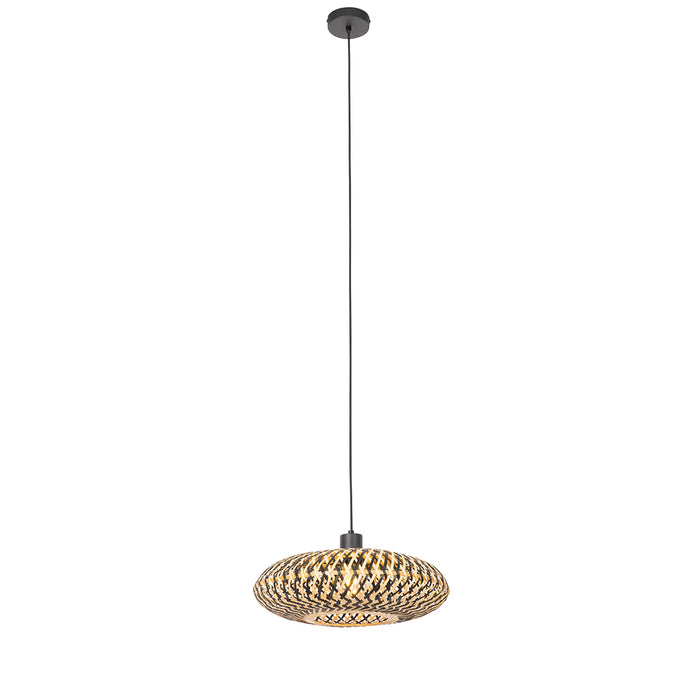 QAZQA Oosterse hanglamp zwart bamboe 40 cm - Ostrava